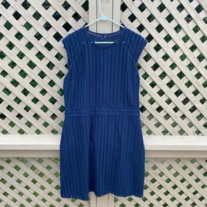 Navy Eyelet Banana Republic Summer Dress - 16 Tall